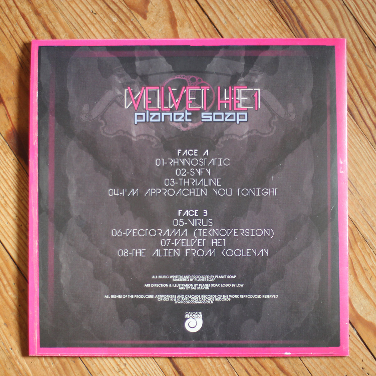 Planet Soap - Velvet He1 - bass, techno, electronic musci dubstep house back cover vinyl