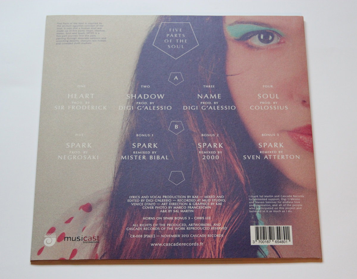 Kae - Five parts of the soul -chill soul electronic music vinyl back cover